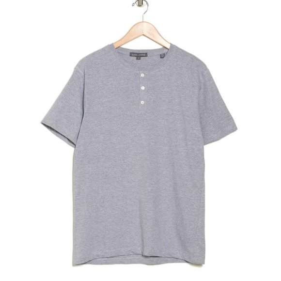 SLATE & STONE Men's Short Sleeve Henely Shirt Gray Medium - Picture 1 of 5